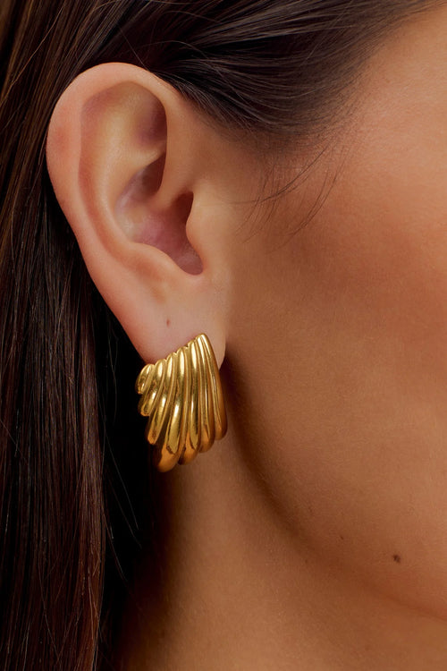 Boucles Ailées en acier inoxydable plaqué or 18 carats